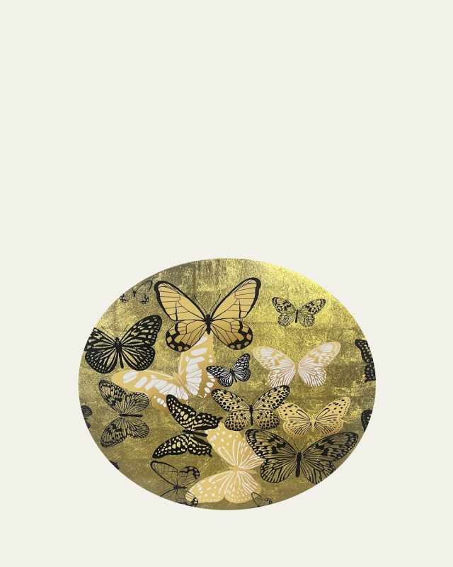Gold Butterly Round Lacquer Placemat